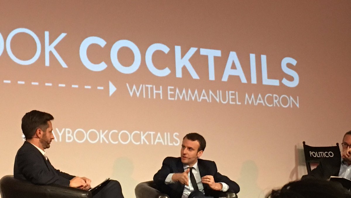 AgatheEUpower's tweet photo. Lack of the renewal of politics is one of the issues in France says @EmmanuelMacron #EnMarche #PlaybookCocktails https://t.co/OZTS8plncG