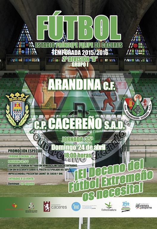 CPCacerenoSAD's tweet photo. Tenemos partido. Ojo!!! Esta vez es por la tarde 18:00h #TodosAlPrincipeFelipe https://t.co/2JnSA7uDhT
