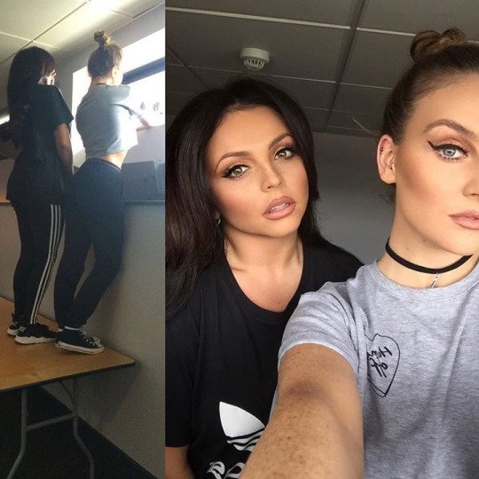 PrivOfPerrie's tweet photo. The extremes us girls gotta go to to get that selfie light… #NaturalWindowLight #TheStruggleIsReal @LittleMix__Jesy https://t.co/5XPLjwEjdt