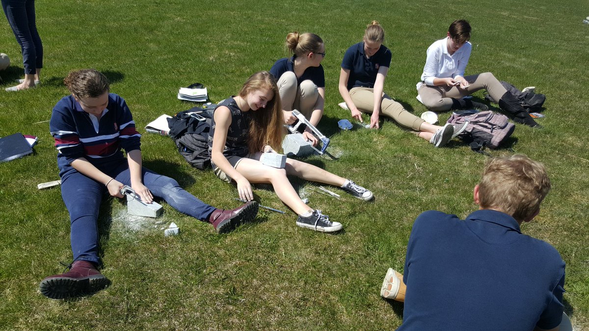 Making soapstone sculptures on the lawn #becausetheycan #whyHDCH <a href="/jmdevries23/">Jonathan DeVries</a>