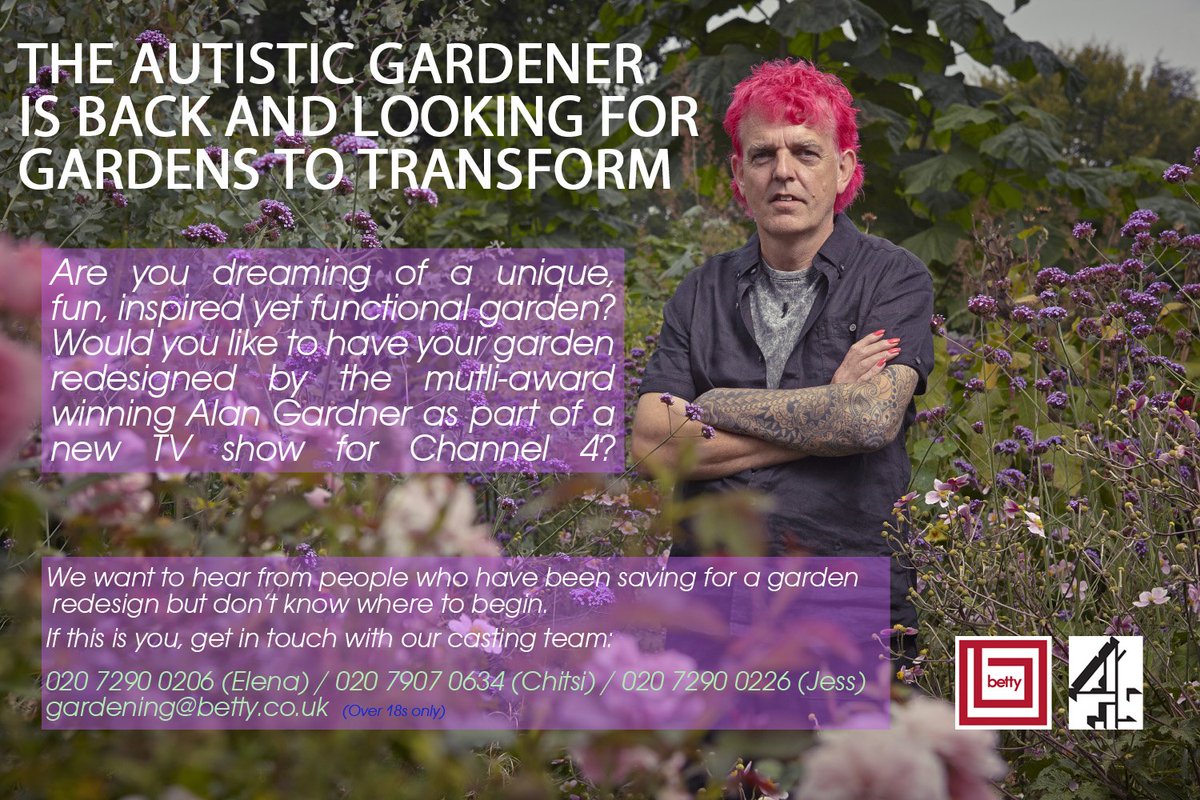Gardening4betty's tweet image. @autisticgardner Alan Gardner is back for a new #TVseries, if your #garden needs #redesigning then contact us...