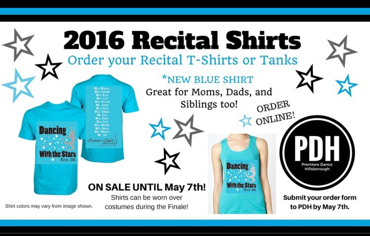 PDHDynamics's tweet image. Recital 2016 Shirts! Great 4 PDH Dancers, Moms, Dads &amp;amp; Siblings #Recital2016 #PDHPride 💙👯⭐️ goo.gl/forms/N9Zv7j8t…