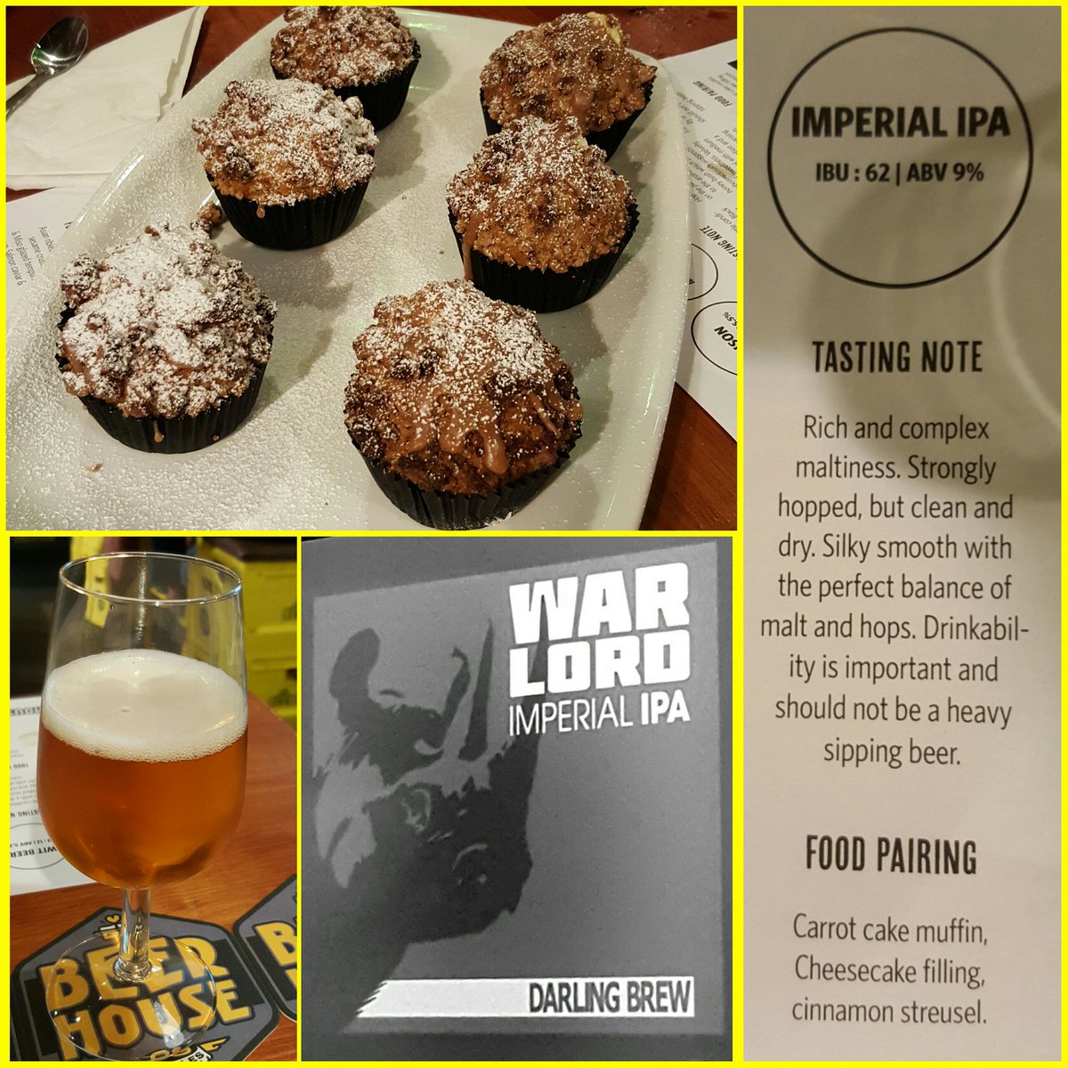 RolyTheBeerGeek's tweet photo. 6th Course:Great new War Lord Imperial IPA with my favourite kind of cake!🐰🐰
#MeetTheBrewers @BEERHOUSE @darlingbrew https://t.co/kTHVa9LDbY