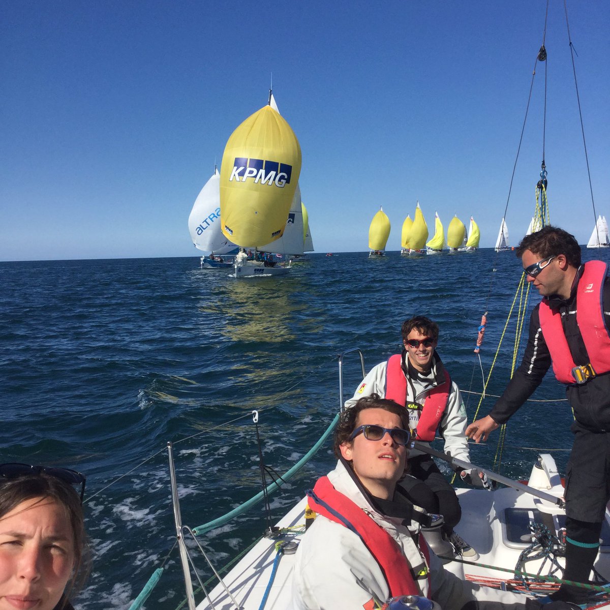 ISEPVoile's tweet photo. ISEPVoile arrive 2ème,8ème et 1er lors de cette première journée de la @ccedhec.@thalesjobs @Alten_france @Expertime https://t.co/n0RKY6CHK0