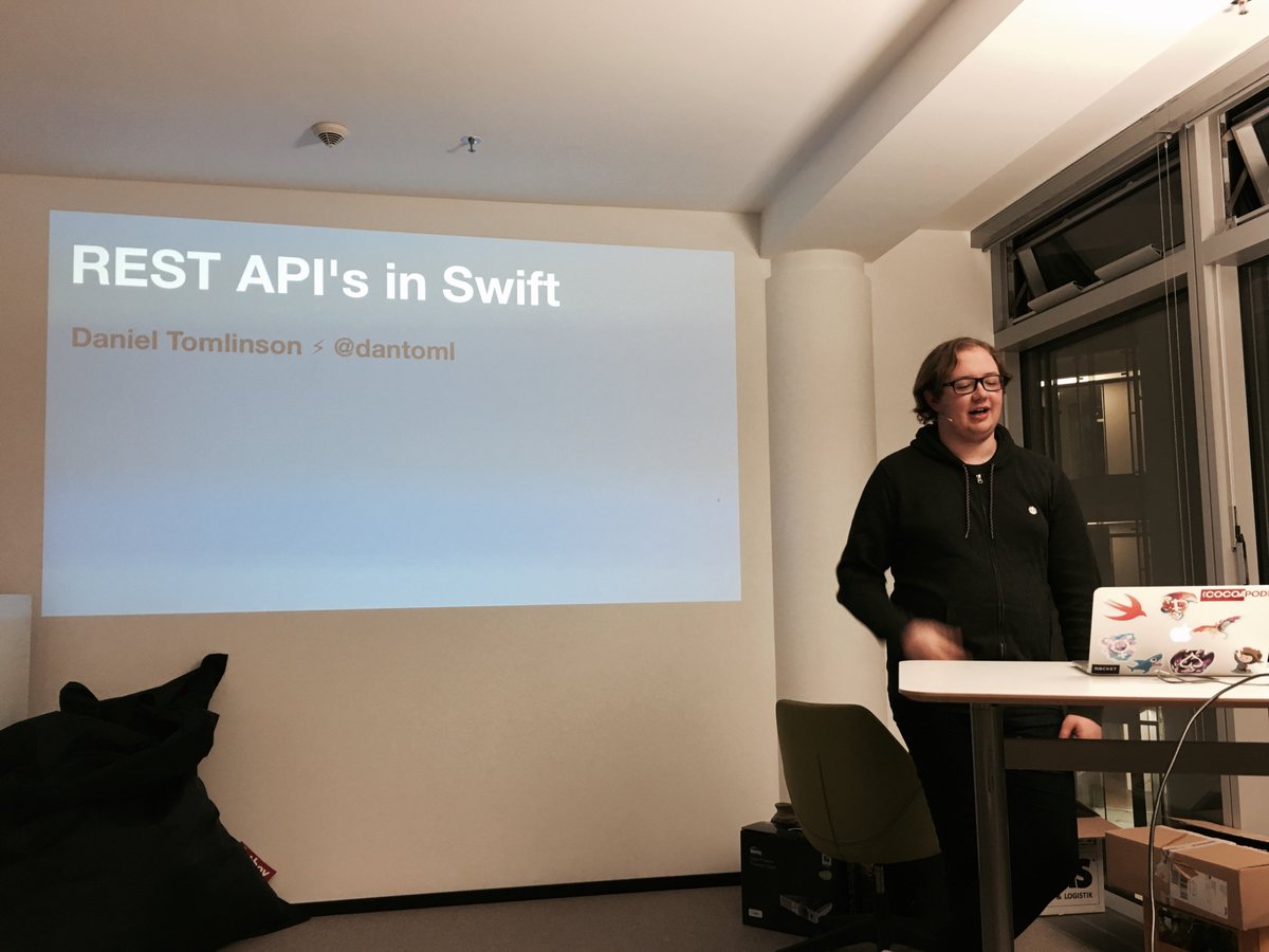ckroter's tweet photo. REST APIs in swift by @dantoml at #swiftberlin https://t.co/UpOhZlGHCf