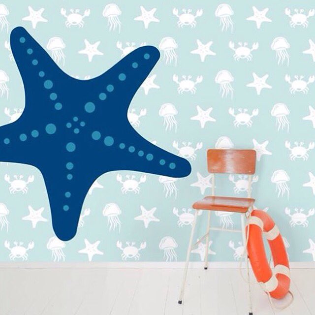 Kinderkamerbehang onderwaterwereld, voor echte zee- en strandliefhebbers☀️🏖 #behang #kinderkamer #wallpaper #zee