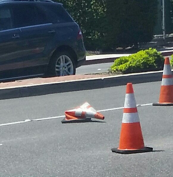 steelercntry's tweet photo. Oh my what happened? @TheOrangeCone #smashed #FoldedOver https://t.co/XmegdgEqnd