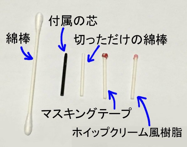 服の作り方と型紙うさこの洋裁工房 ペンタブレットの芯の先にマスキングテープを貼ると書きやすくなるって描いたんだけど はがれやすいのが難点で 綿棒をみてたら軸の太さがちょうどいいんじゃ と切って差し込んでみたらジャストサイズで その先に