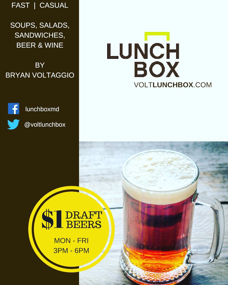 Celebrate filing your taxes w $1beer <a href="/VOLTlunchbox/">Lunchbox</a> beginning today  #deals #chevychase #beer