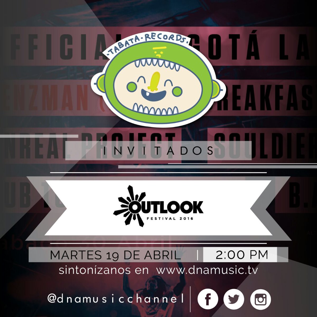 6sixbass's tweet photo. Mañana 19/ABR 14.00hr de Bogotá, en DNA Radio regalando entradas para @thelenzman en @OutlookFestival Bogota Launch https://t.co/hMVAdVO7wm