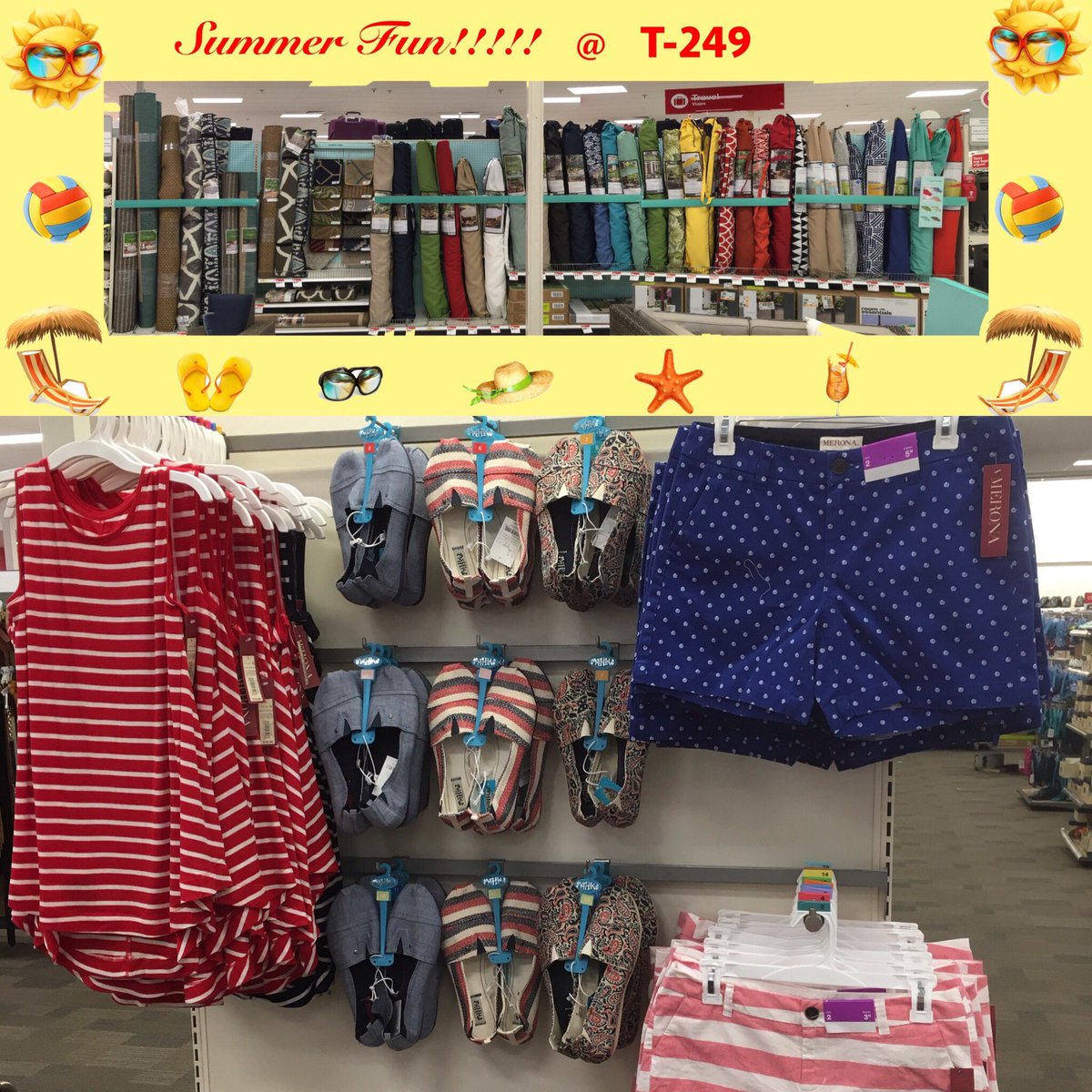 Gearing up for sun and sales here at T0249! <a href="/Angelica0249/">Angelica</a> <a href="/DavidRigol/">david rigol</a> <a href="/noha_G296/">Noha Elezaby_VMD</a> <a href="/NinaJeanPardo/">Nina Pardo</a> @jjonesca  #d207vml