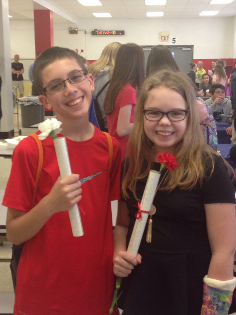 ReegKendra's tweet image. So proud of Emma &amp;amp; my nephew Joshua for making the NJHS! @MentorShore #tappingday #onceacard