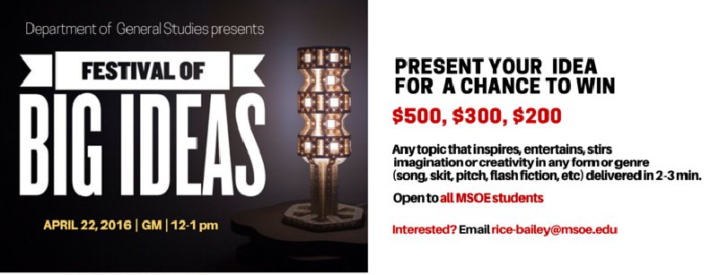 Do you have a big idea? #MSOE4me #ideas