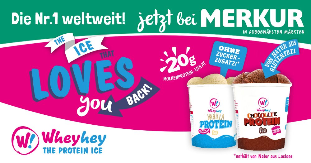 WheyHeyDE's tweet photo. #Wheyhey #Proteineis ab sofort in vielen ausgewählten Merkur Märkten in Österreich! https://t.co/NgnhcGEOTV
