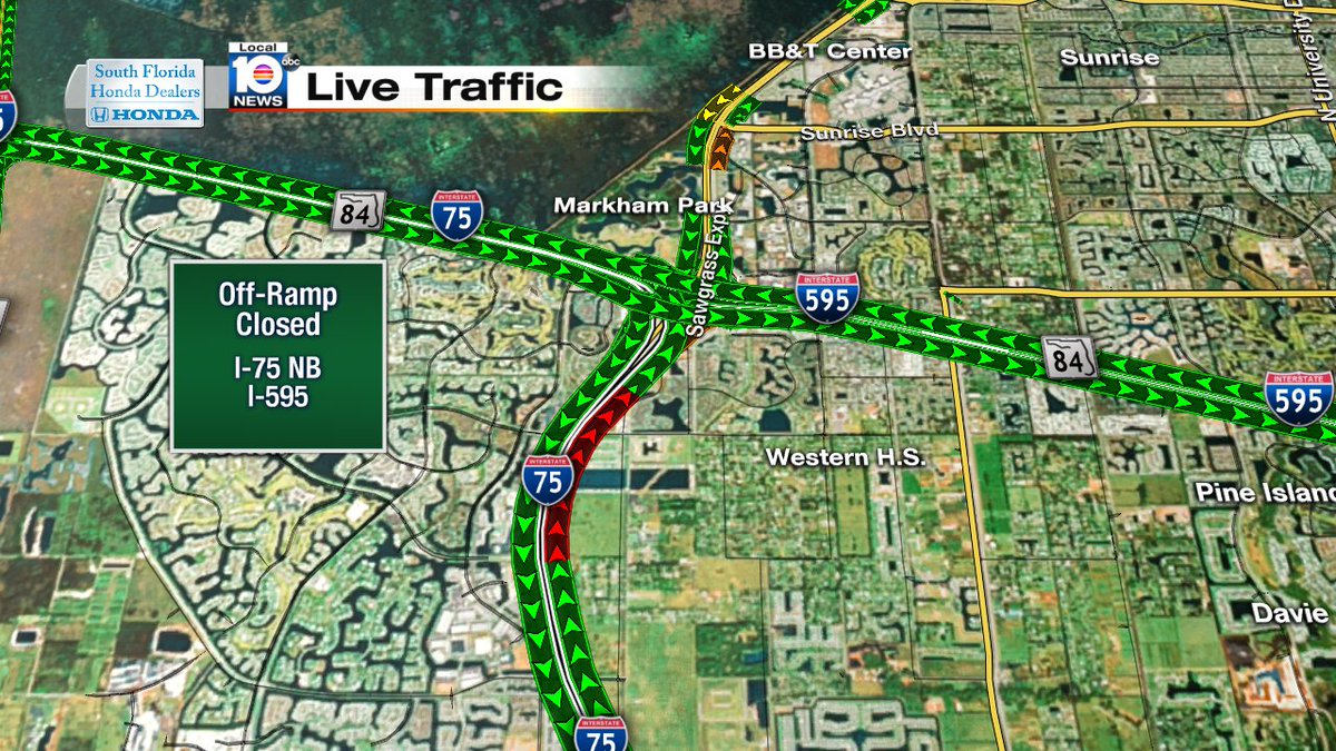 OFF RAMP CLOSED: I-75 NB before I-595  #TRAFFIC https://t.co/bDniP04czg