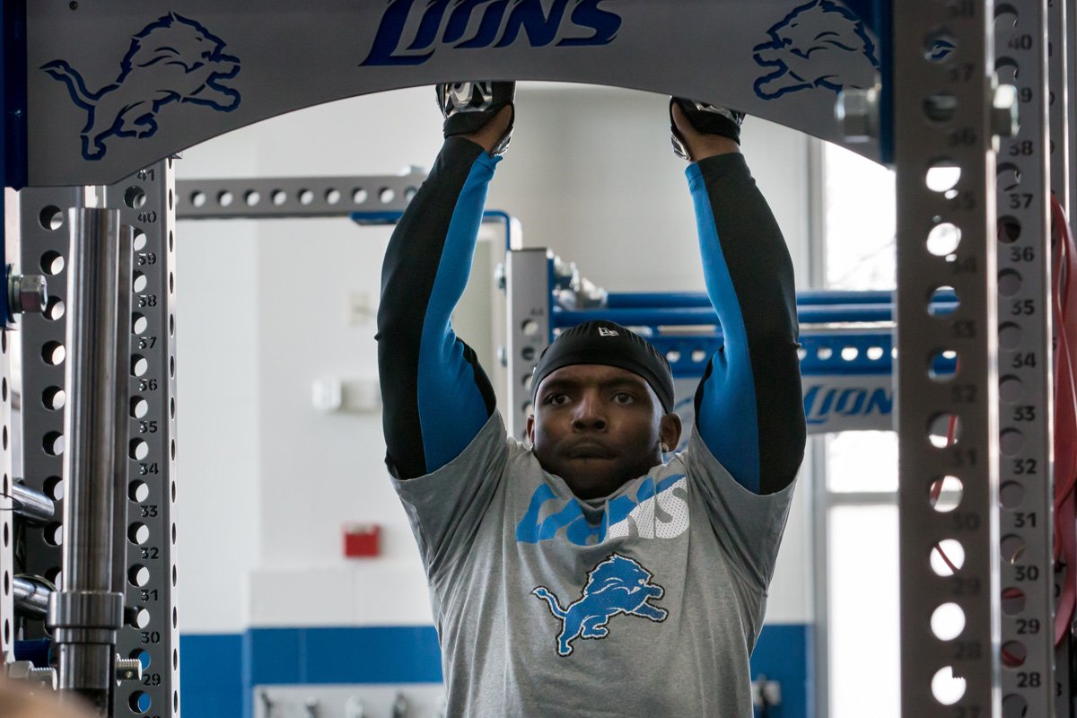 Photos from the #Lions offense in the weight room to kick off offseason ...