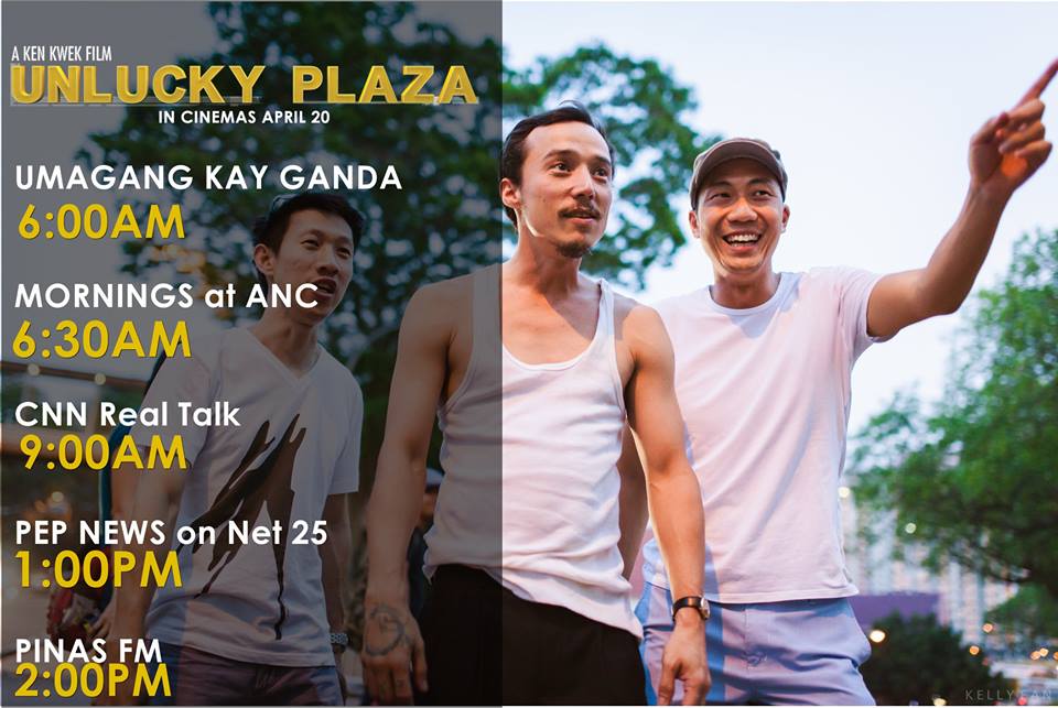 Wake up to #UnluckyPlaza! Live guest appearances from #KenKwek and #EpyQuizon on Philippines radio and TV, April 19.
