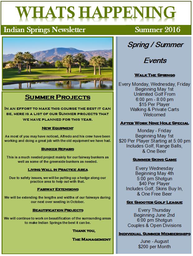 SimondsGolf's tweet image. Take a moment to see what we have planned for the Summer month in programs and projects. Hope to see you here!!