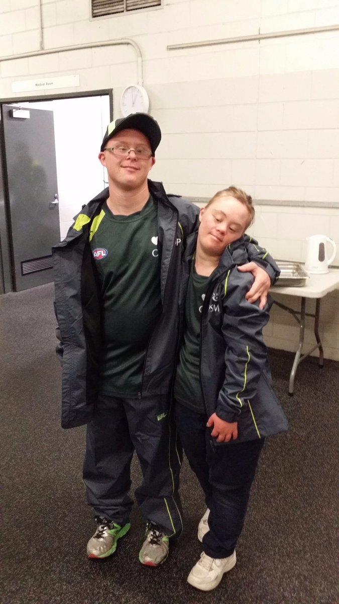<a href="/UmpireAFL/">Umpire AFL</a> crew #AFLDonsCats with Stephen Brinley #sportability Fiona McBurney Match Day Experience @DownsyndromeVic