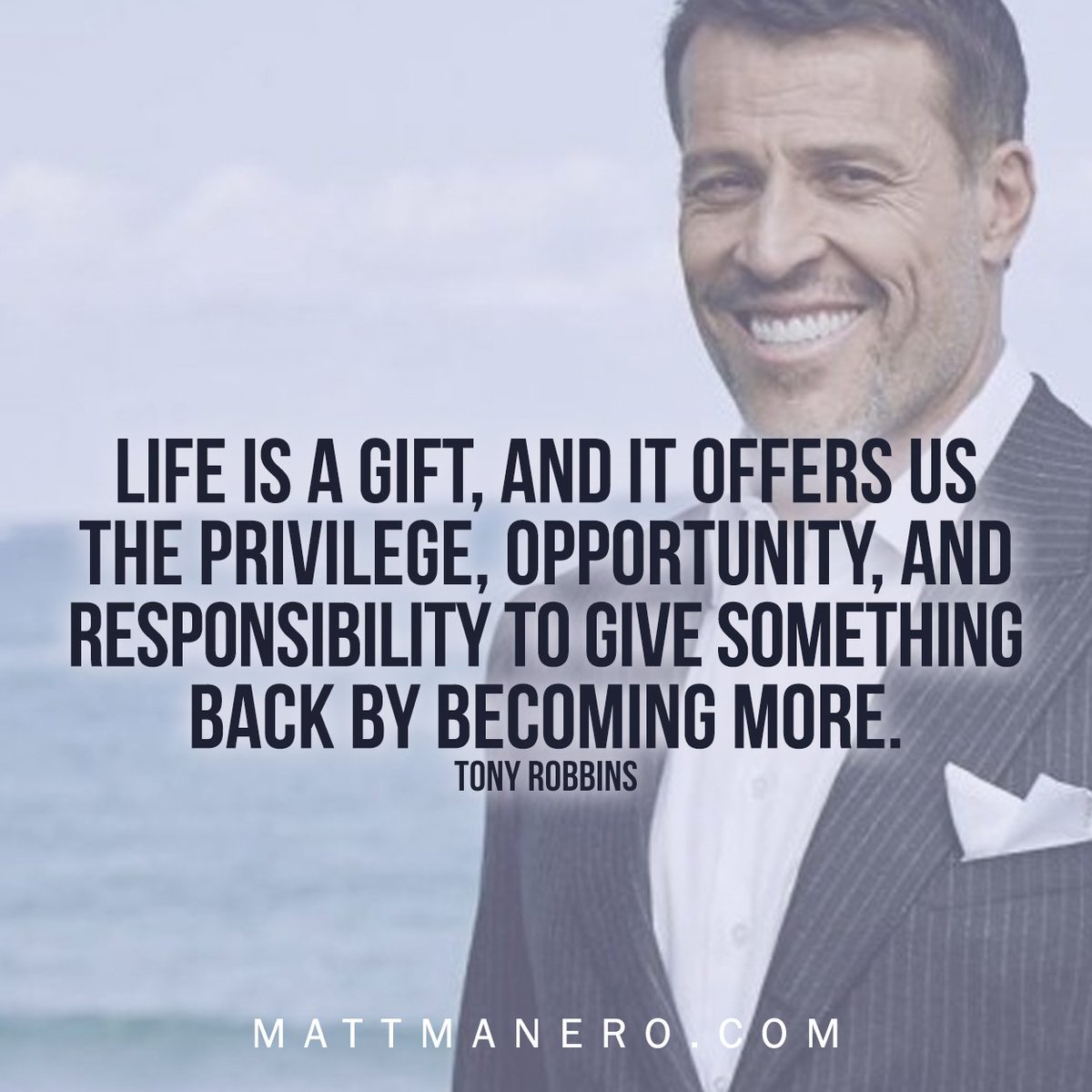 MattManero's tweet image. You have a responsibility to to give back by becoming more. @TonyRobbins #MondayMotivation #Quote