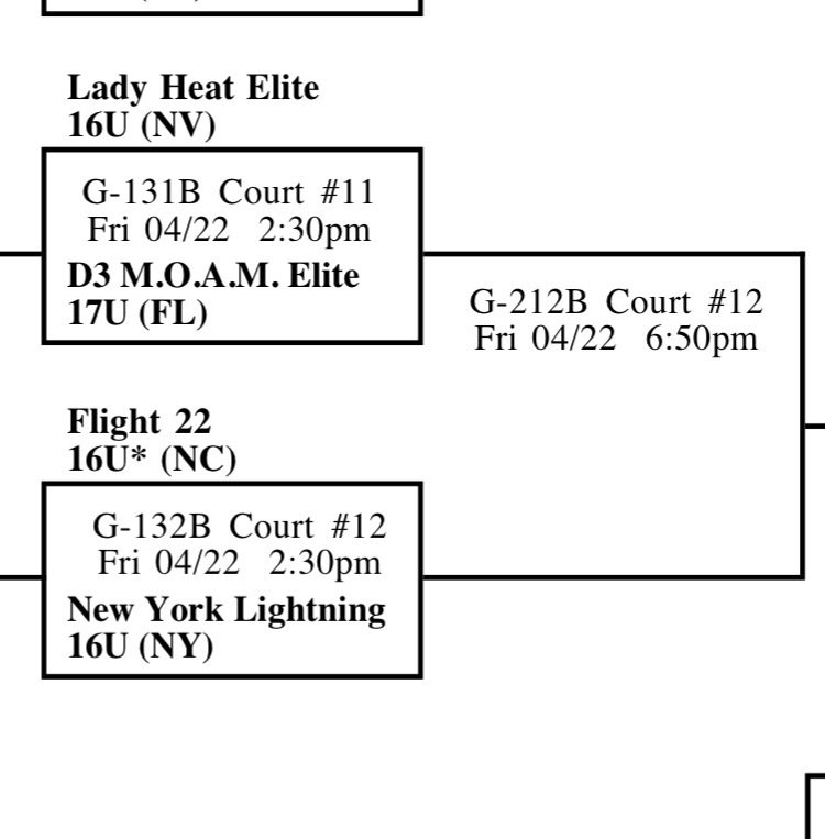 flight22girls's tweet photo. Schedule for Deep South tournament! First game is at 2:30! https://t.co/446UDWmzWs