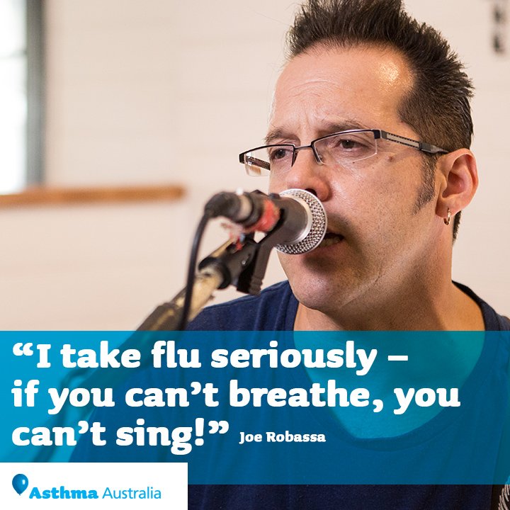 AsthmaAustralia's tweet photo. Get the flu shot to stay on top of your asthma so you can keep doing what you love, like Joe https://t.co/fpDFthFrDM