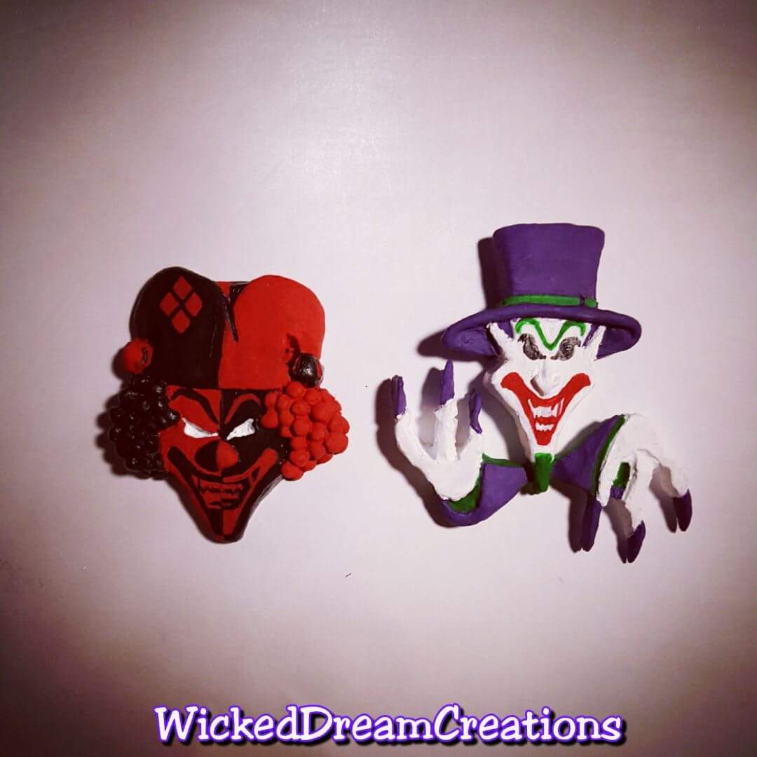 Fresh charms from #wickeddreamcreations #HarleyQuinn #joker #jokercards #MASHUP #handmade  check out the #Facebook