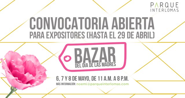 No te quedes fuera de nuestra Bazar, se aproxima la fecha límite de registro.