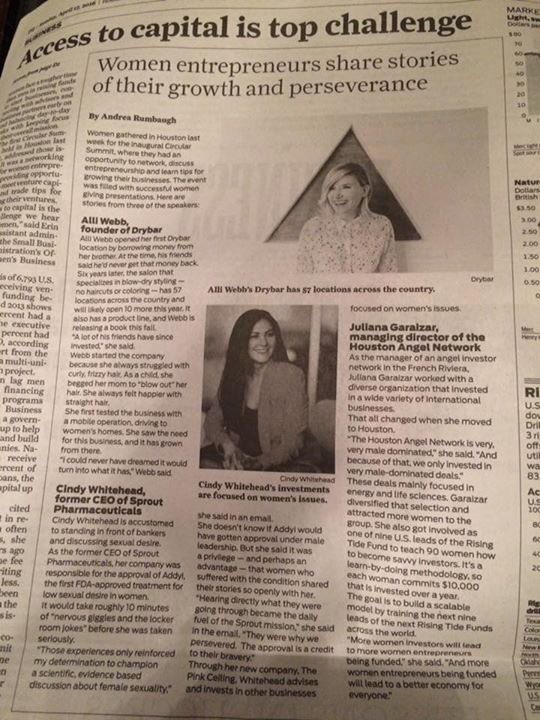 Thank you @HoustonChron @andrearumbaugh @circularb + nice to meet you @AlliWebb. Headed to @theDrybar Chicago now
