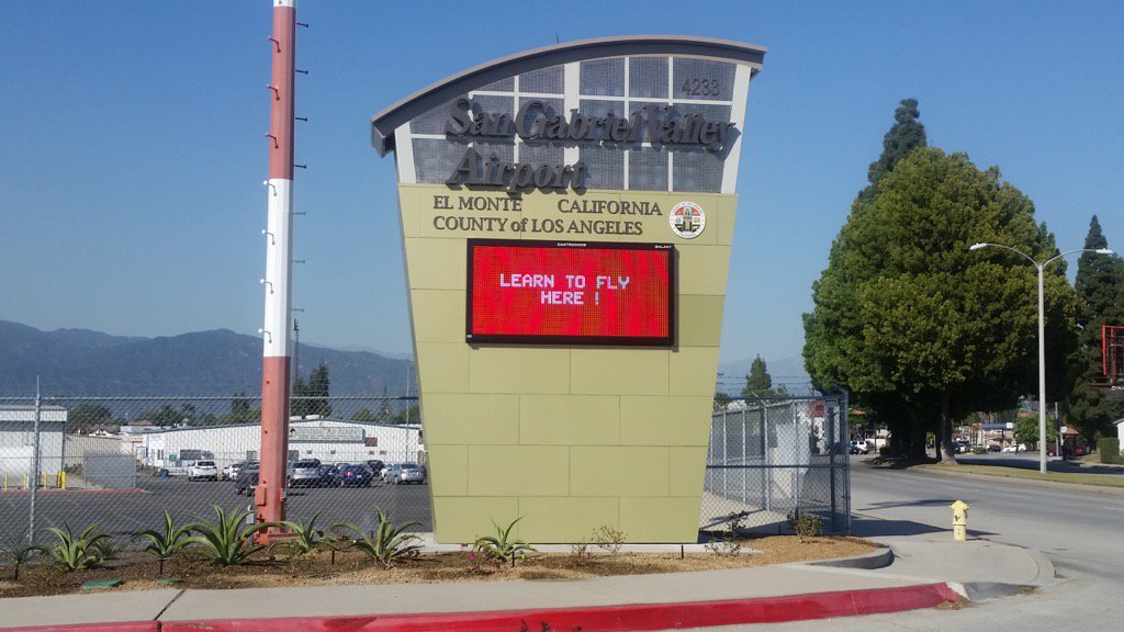 RS_LACountyDPW's tweet photo. Check out our new sign at San Gabriel Valley Airport #sgvairport https://t.co/osWrHJ9Aef