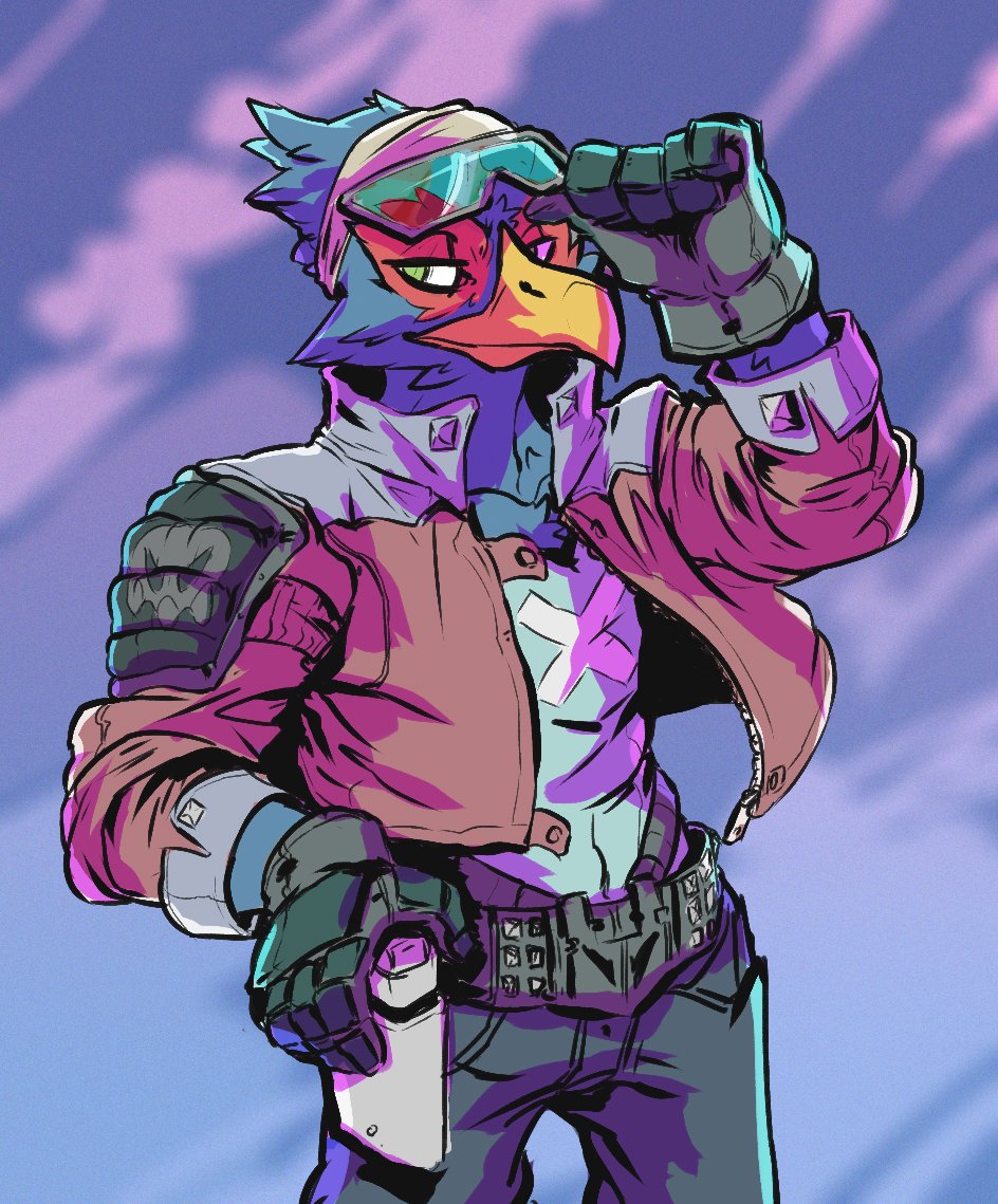 tzarNIKOLAS's tweet image. doodle of @Layeyez version of Falco in SFLL. pretty rad design.