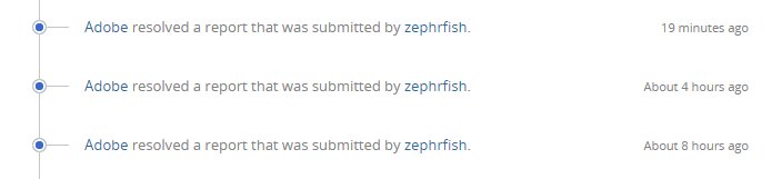 ZephrFish's tweet image. Not bad, three reports resolved by #Adobe #Hackerone #InternetPoints #WeekendHacking @Hacker0x01 @AdobeSecurity