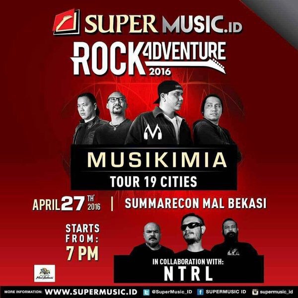 Sampai bertemu di Bekasi NTRLZR  Tanggal 27 April 2016 SIKAATT !! <a href="/megapro_com/">Megapro Com</a> <a href="/SuperMusic_ID/">SUPERMUSIC</a> #Rockadventure2016