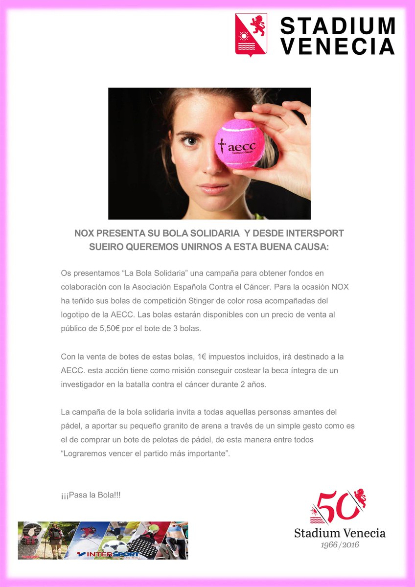stadiumvenecia's tweet photo. Nos ayudas con un RT para esta buena causa?

Pasa la Bola Solidaria en beneficio de @aecc_es https://t.co/ArFAwre18u