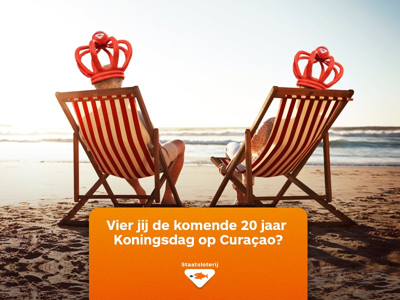 Met de Kroonprijs van elk jaar €250.000, 20 jaar lang, vier je Koningsdag in 't Caribisch deel van ons Koninkrijk.
