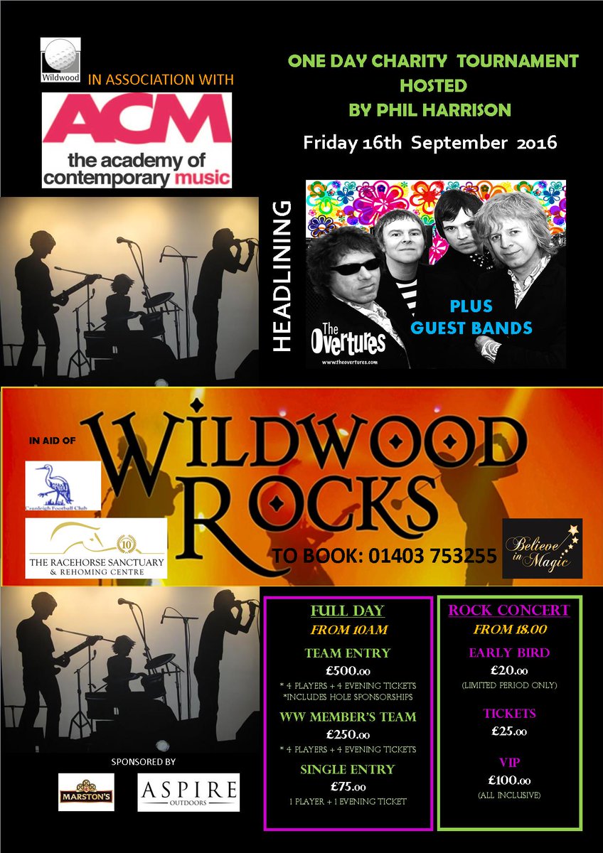 WGCC host WW Rocks Sept 16th in conjuction with <a href="/ACM/">ACM</a> <a href="/theovertures/">theovertures</a> in aid of <a href="/believeinmagicx/">Believe in Magic</a> <a href="/CranleighFC/">Cranleigh FC</a>