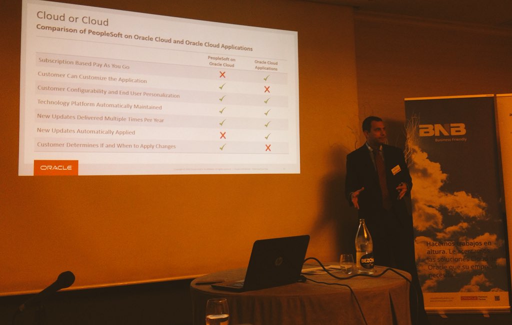 BNB_consulting's tweet photo. .@marc_weintraub Cloud or Cloud #PeopleSoft Tour via @SPOUG_es #BNByourpartner https://t.co/jFerZ3ZIUN