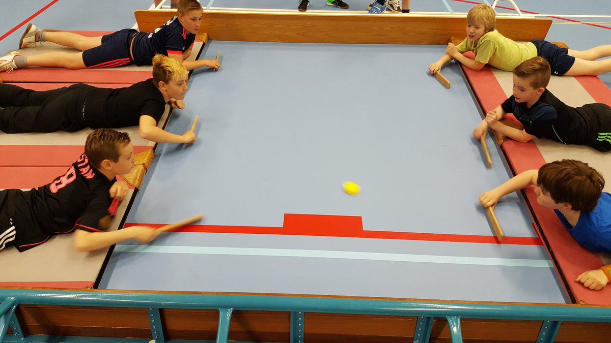 Groep 7/8 heeft vorige week met de gym levend airhockey gedaan!!