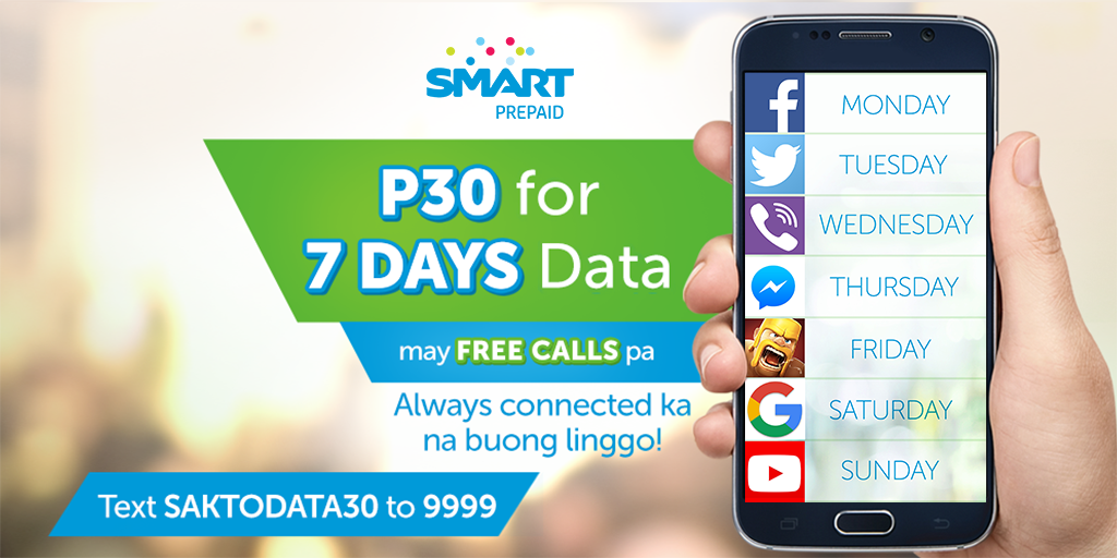 LiveSmart's tweet photo. Connected ka na sa buong linggo with #SmartSaktoData 30! Subscribe now. https://t.co/Dtaf3BzdrS
