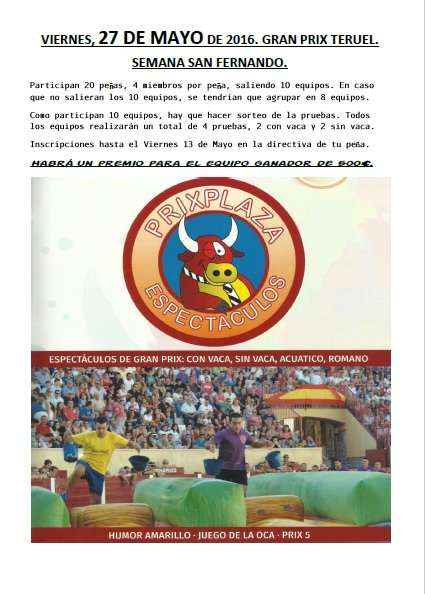 LaUnionTeruel's tweet photo. ¡El Gran Prix llega a Teruel! Os dejamos la información sobre el concurso, animaos a participar ;) https://t.co/l0s0CTFBHv