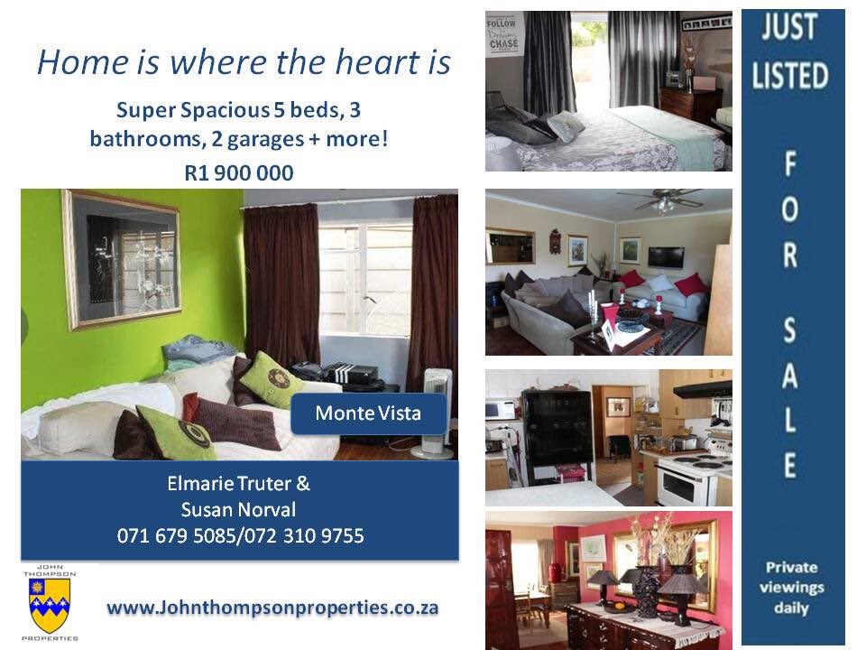 TruterElmarie's tweet photo. #CapeTown #realestate #property #ForSale #Montevista 5 beds with #Flatlet - #Free #Property #Valuations #win #cash https://t.co/Xak62aK9hr