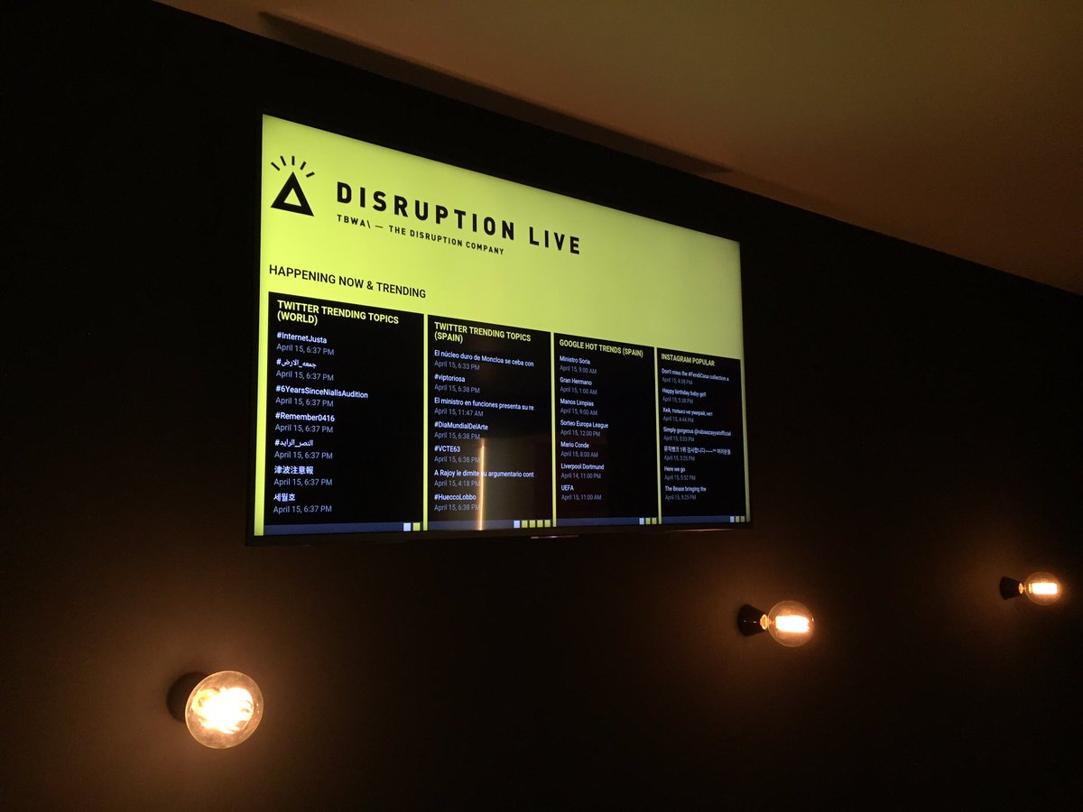 TBWA_es's tweet photo. Happening now & trending #disruptionlive @TBWA_es https://t.co/OQjjcpf46R