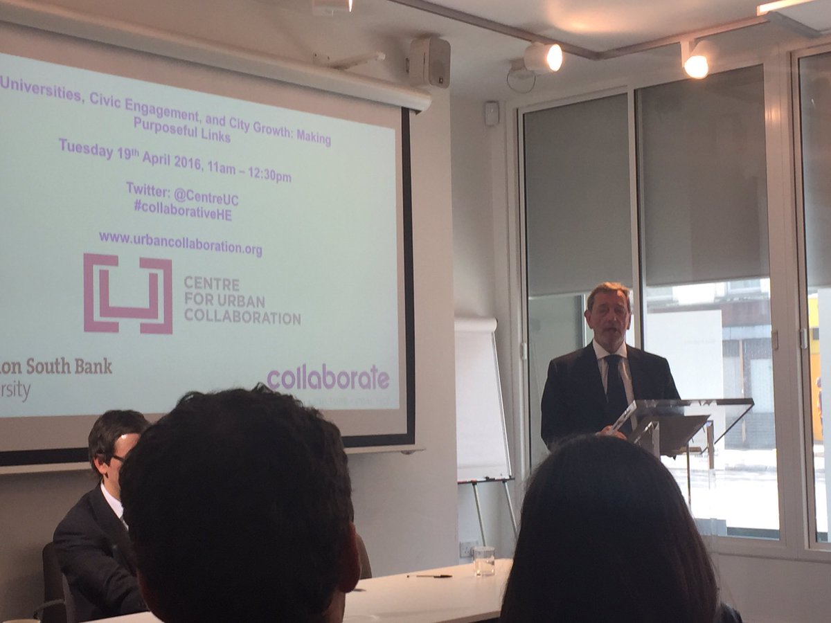 LSBU_Enterprise's tweet photo. Lord David Blunkett applauds @lsbu for its large number of mature students #collaborativeHE https://t.co/ocZi1AIZ3O