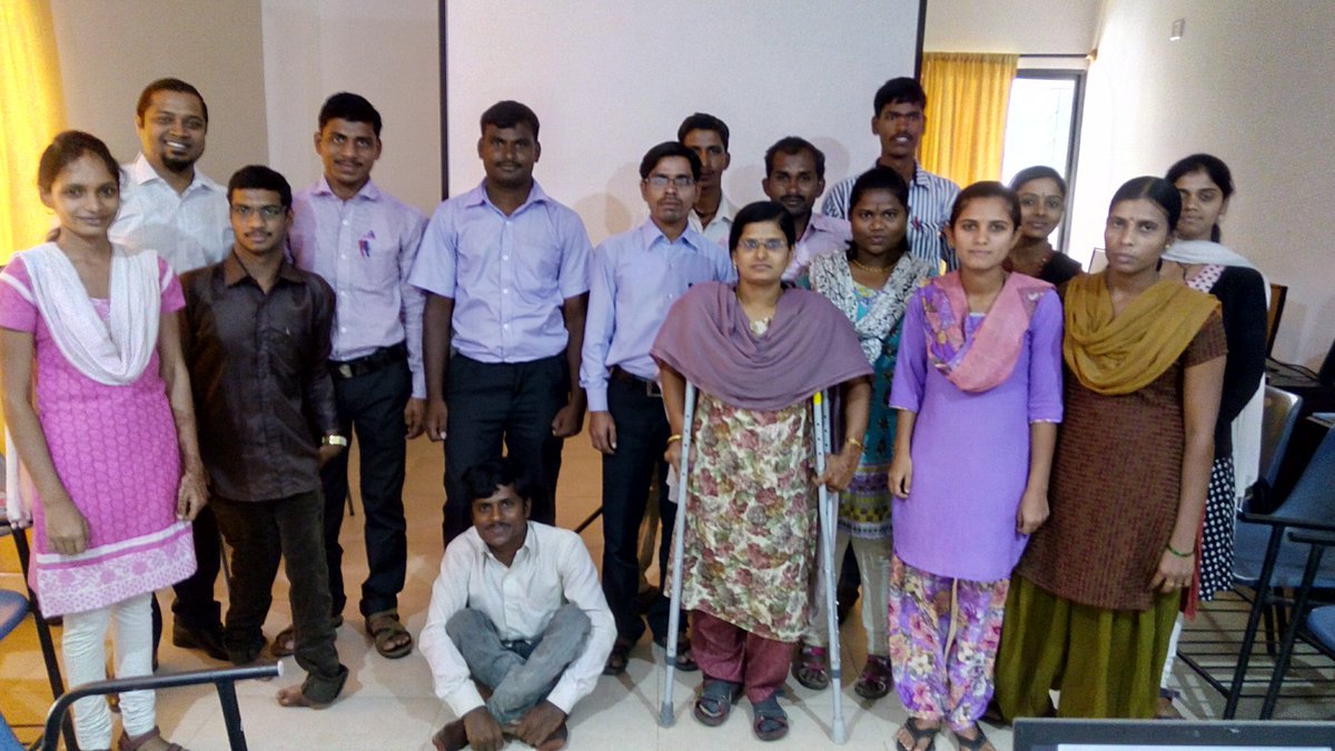 TRRAINindia's tweet image. Our #Pankh trainees at Karnataka centers are all smiles posing for the group photograph. #PersonswithDisabilities