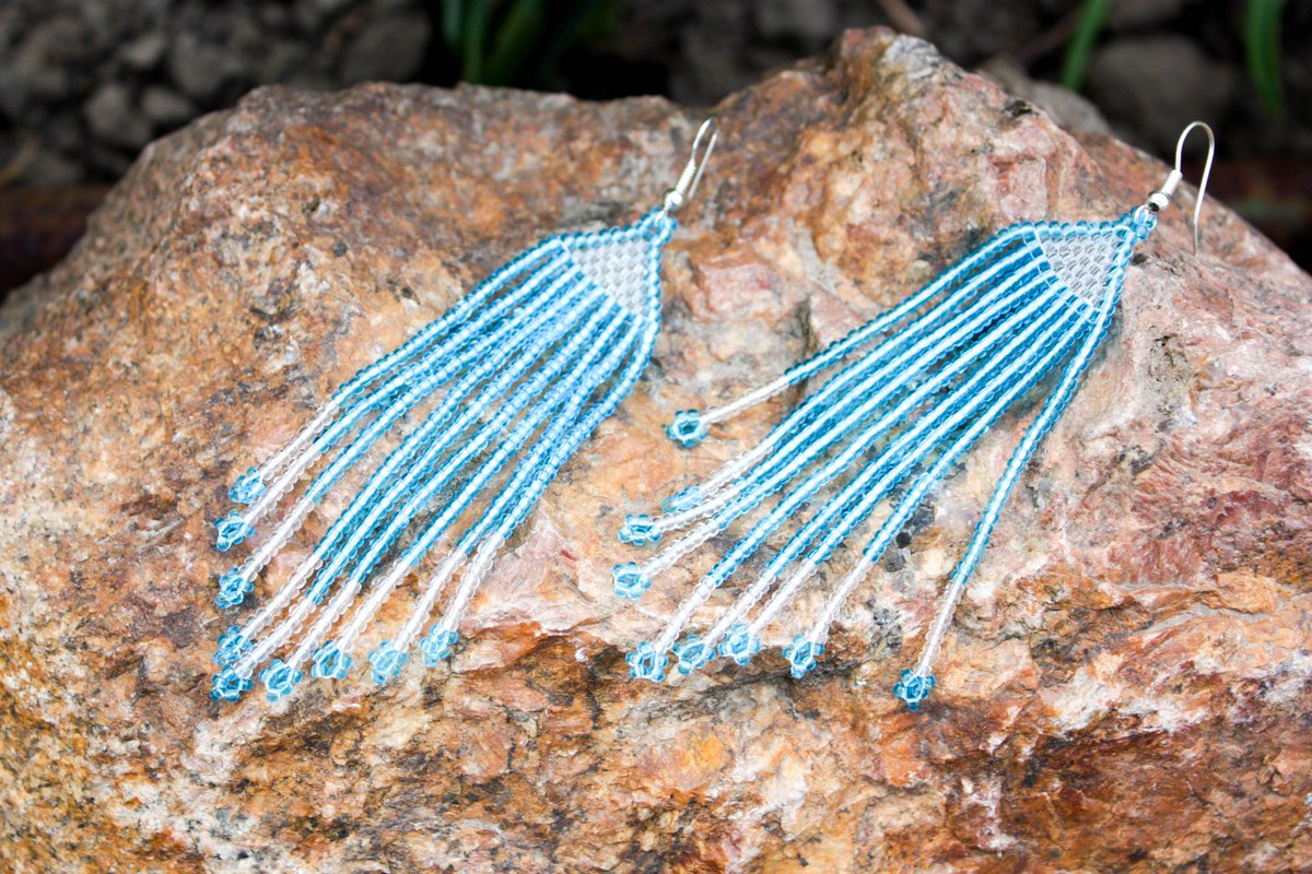 TriadaJewelry's tweet photo. Blue earrings  Long earrings  Extra long earrings by TriadaJewelry https://t.co/9YBlP9eu18 https://t.co/txWPUTknTa
