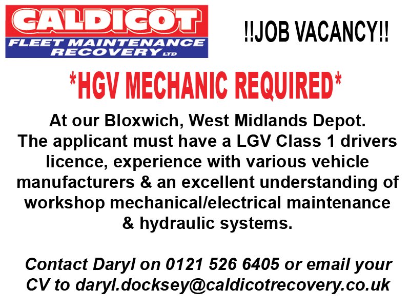 Due to expansion, HGV Mechanic Required at our Bloxwich Depot!! #jobs #recovery