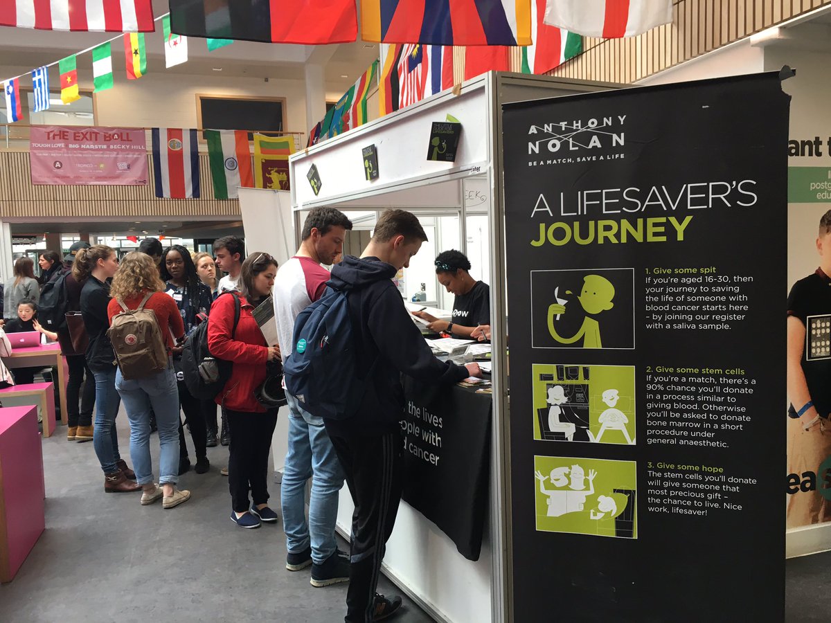 UeaMedSoc's tweet image. Getting busy at the @AnthonyNolan stall, pop down to the hive to find out more. @ueasu_cap