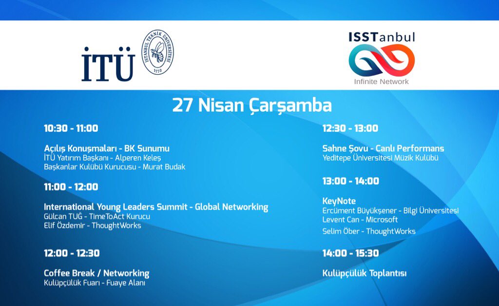 27 Nisan ISSTanbul16 'nın final öncesi son günü. Dünya çapında firmalarla buluşma fırsatını kaçırmayın.
