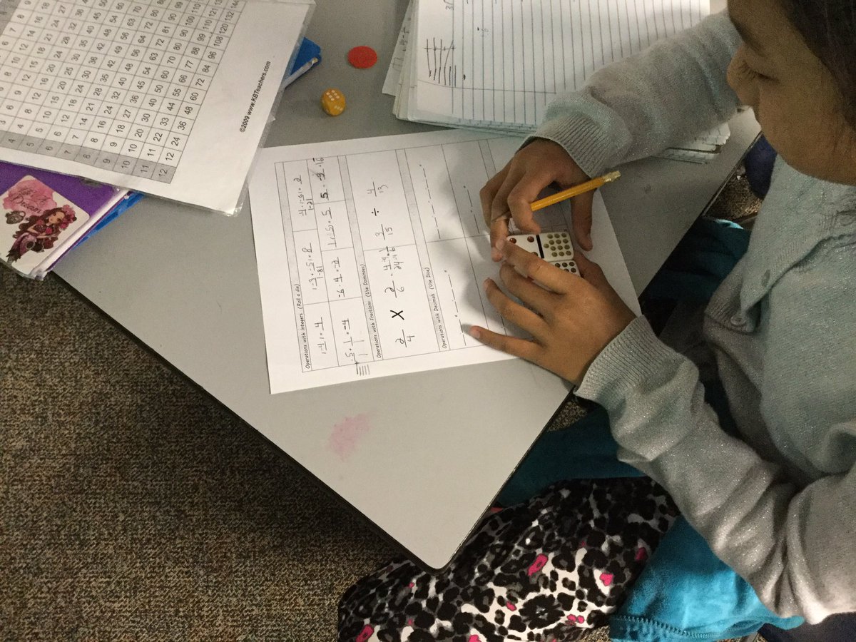 KissnerMath's tweet photo. Using dominoes, dice, & integer chips to create problems for our learning this year. #endlessReview #HuronTigers https://t.co/k6UGtsBHtd