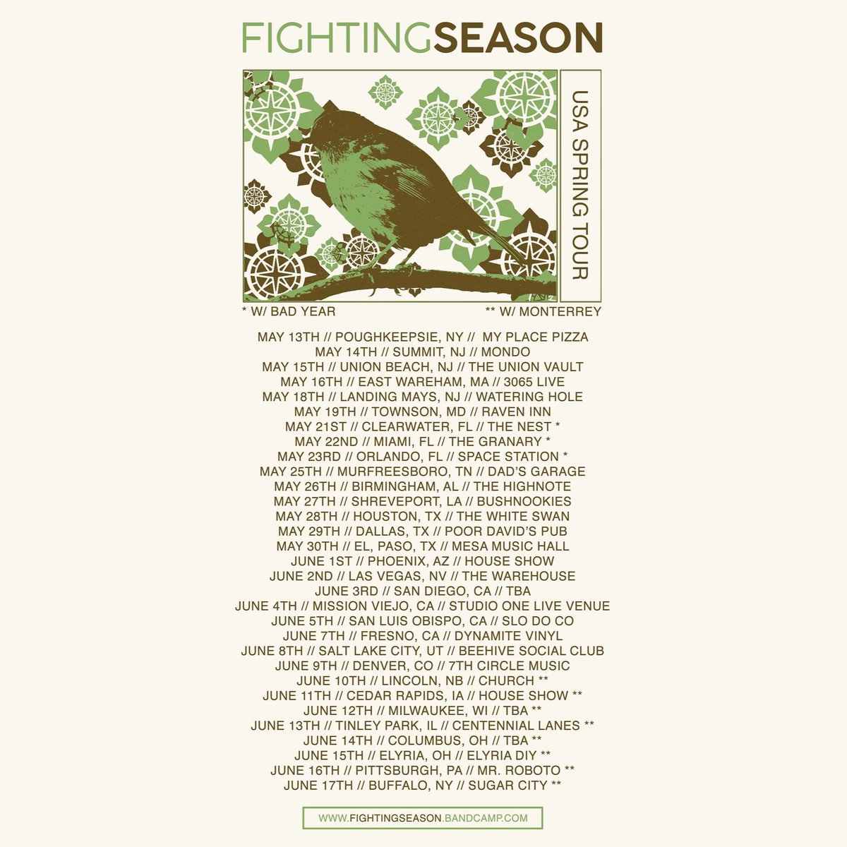 Read below. Thank you for your never ending support. fightingseason.bigcartel.com